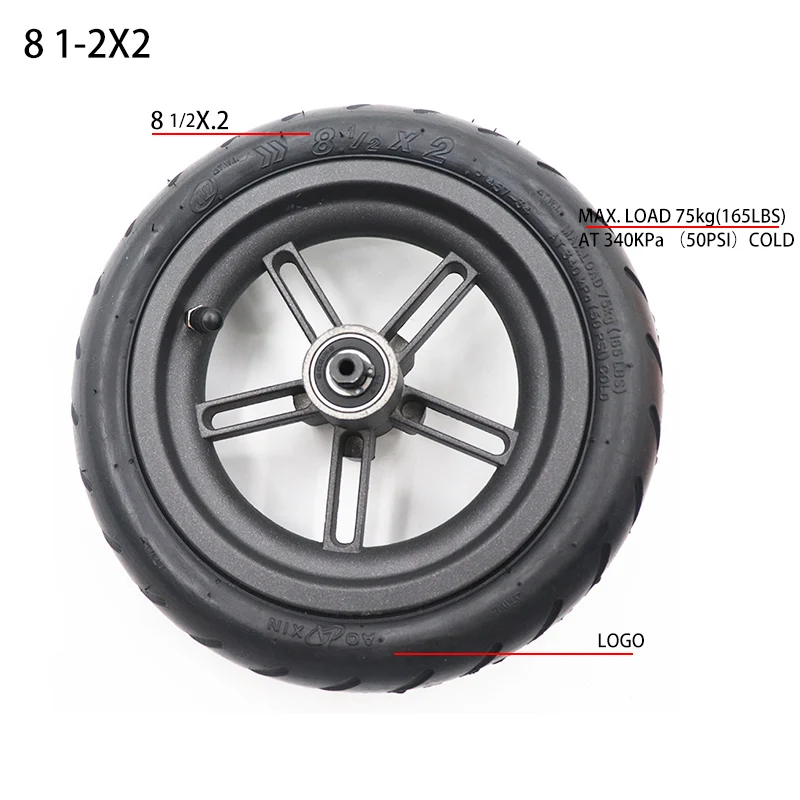 Xiaomi Hub Mijia Hub - Roue arrière pneumatique 8 1/2x2, 8.5