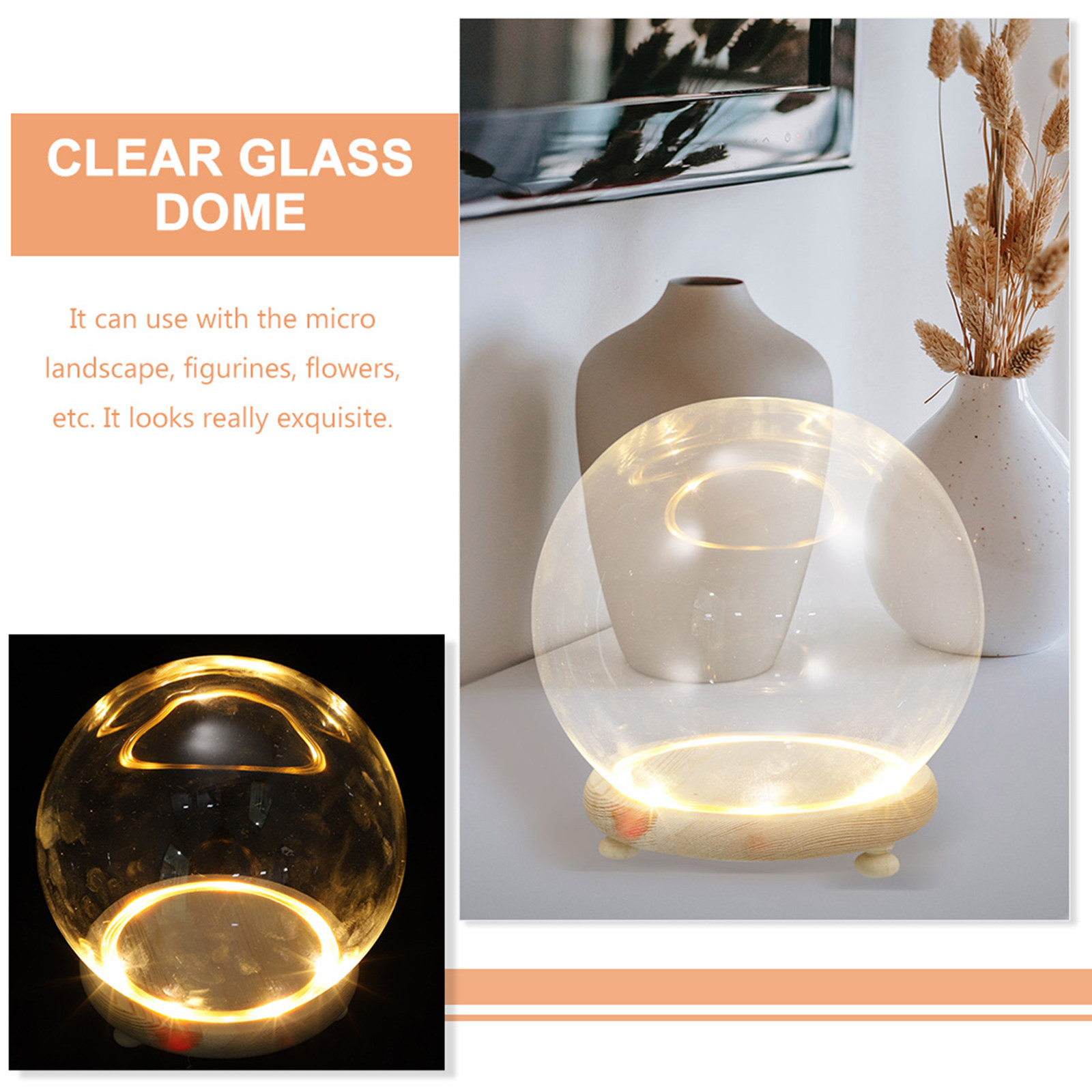 Cloche en verre transparente p - Plastic Dome Clear avis et prix